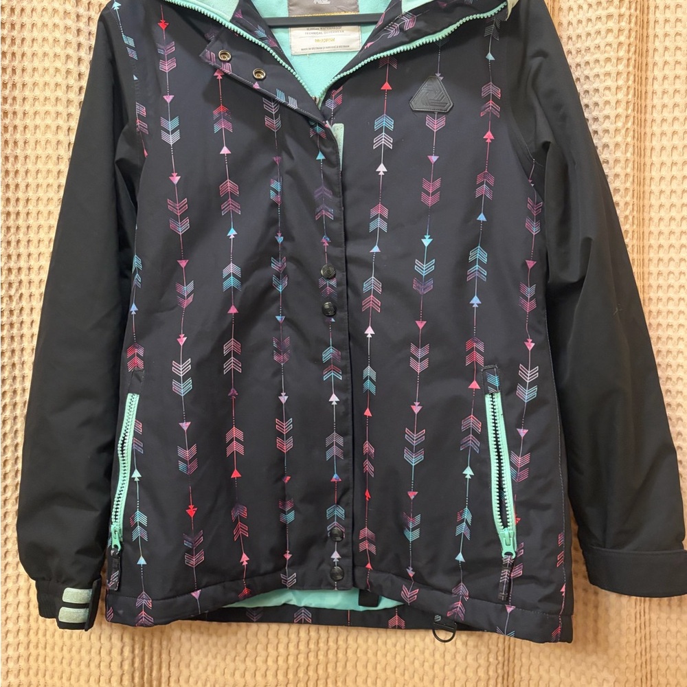 APERTURE Teal and Black Mulrlti-Colored Ski/Snowboard Jacket  Size M